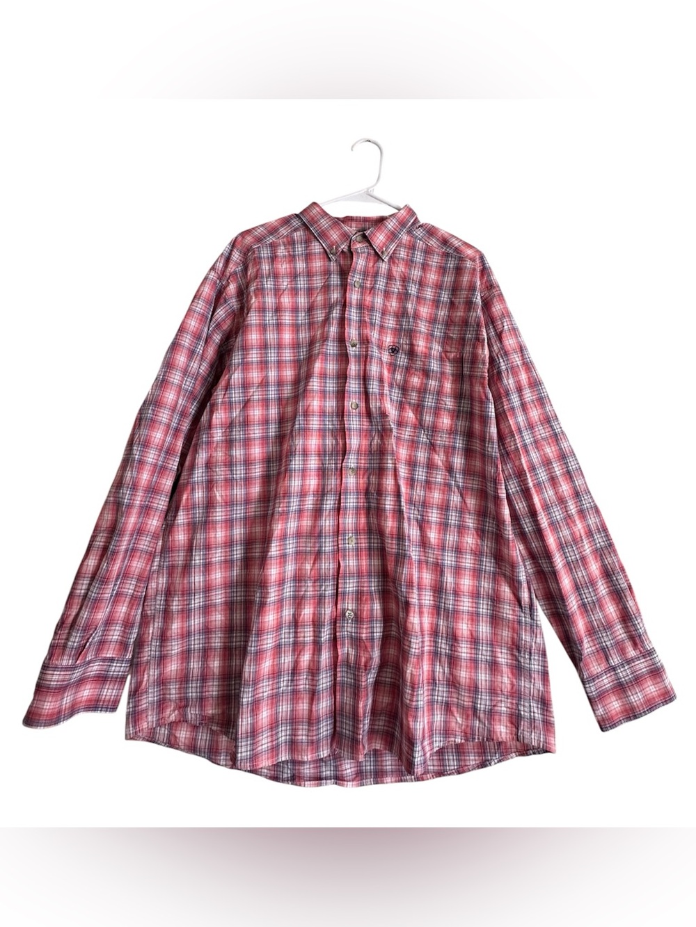 Ariat Pro Series Men’s XL Red Plaid Long Sleeve Western Button Down Shirt